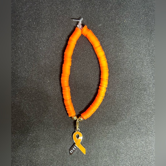 Orange Ribbon (Awareness) Heishi Charm Bracelet - Picture 4 of 6